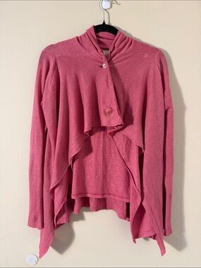 Daniele Fiesoli Absolutely Pink Button Wrap Long Sleeve Cardigan Size 40 (US 4)